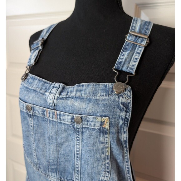 Polo Ralph Lauren Youth Size 16 Overall Dress Denim Jumper Distressed Patchwork - Picture 5 of 11